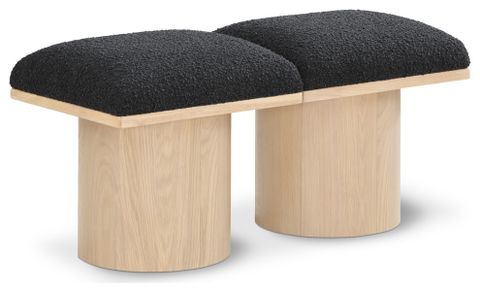 Pavilion Black Boucle Fabric Bench - Transitional - Upholstered Benches ... in Understanding the Craftsmanship Behind Luka Boucle Fabric Benches